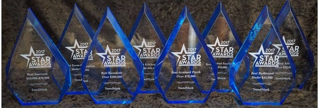 TrendMark Inc showcases 8 Star Awards for their remodeling expertise.