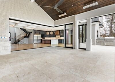 Cover porch with panoramic doors