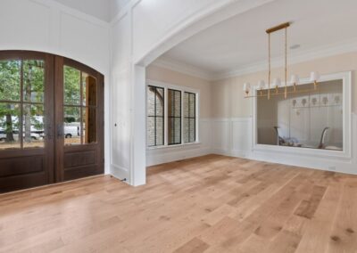 Entry doors and dining room